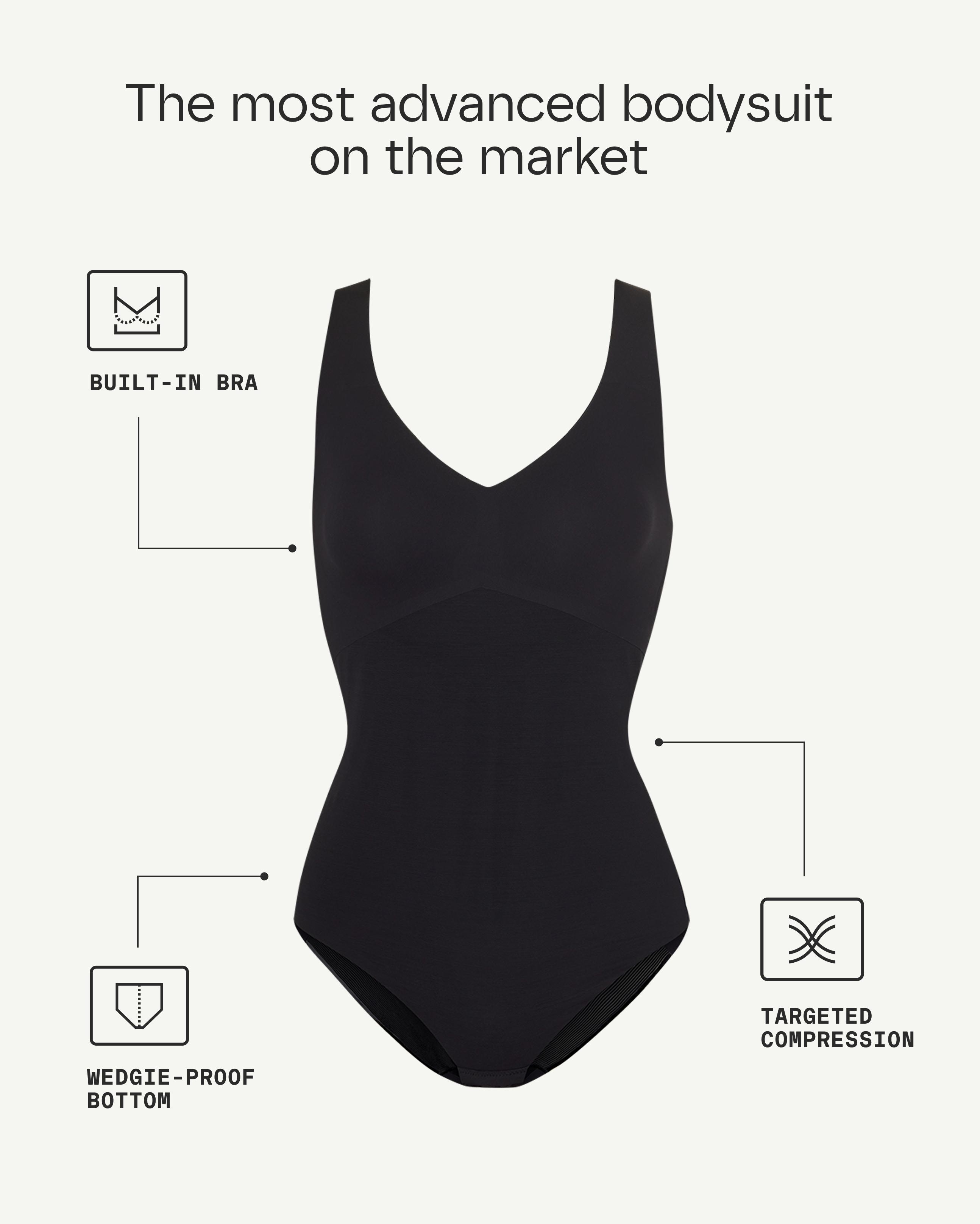 Honeylove Tank Bodysuit - Targeted Compression Shapewear with Built In Wireless Bra