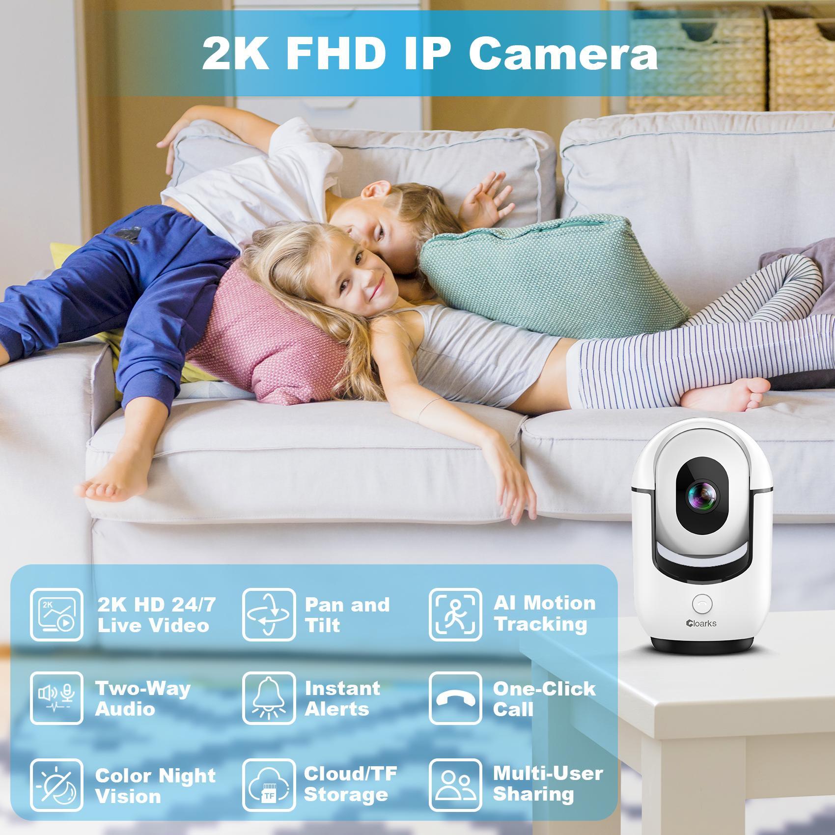 Vision Well Wireless outdoor security camera, IP65 waterproof rating, infrared motion detection, two-way talk, support SD card and cloud storage