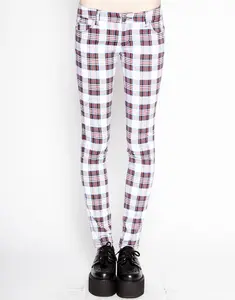 T-BACK JEAN WHITE TARTAN PLAID