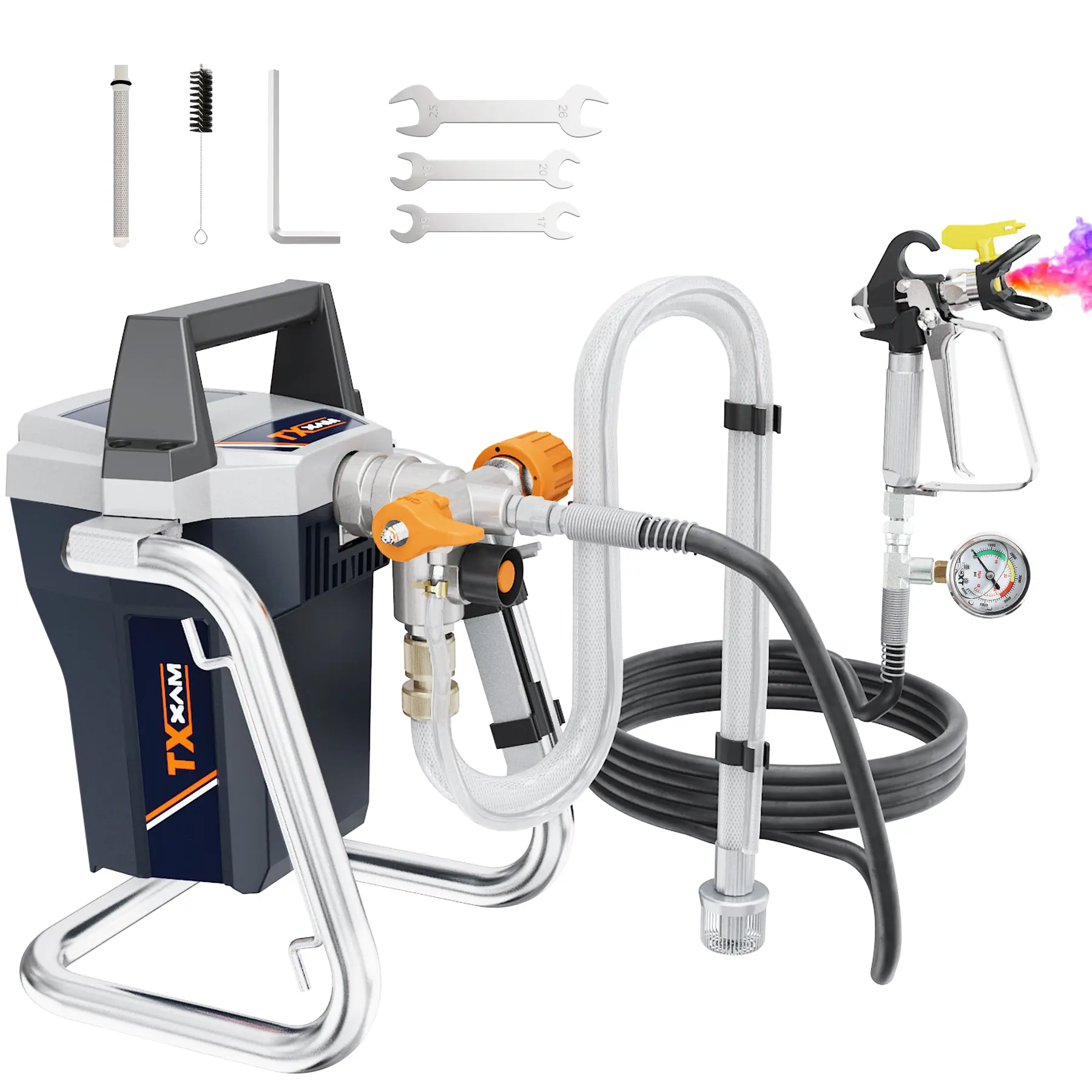 MAXXT 1300W High-Pressure Airless Paint Sprayer | 3200 PSI, Lightweight 14.7 lbs, Stand Unit for DIY Indoor & Outdoor Home Painting