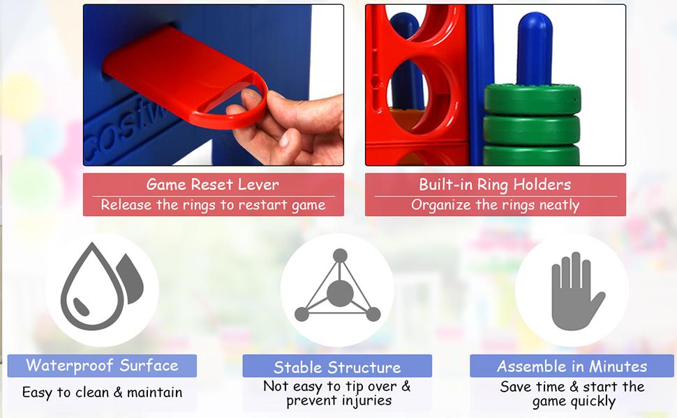 Costzon Jumbo 4-to-Score Giant Game Set, Giant 4 in A Row, Indoor Outdoor Board Game for Kids and Adults, Ideal for Holiday Party & Family Game Fun,Christmas Festival Gift Black Friday Cyber Monday