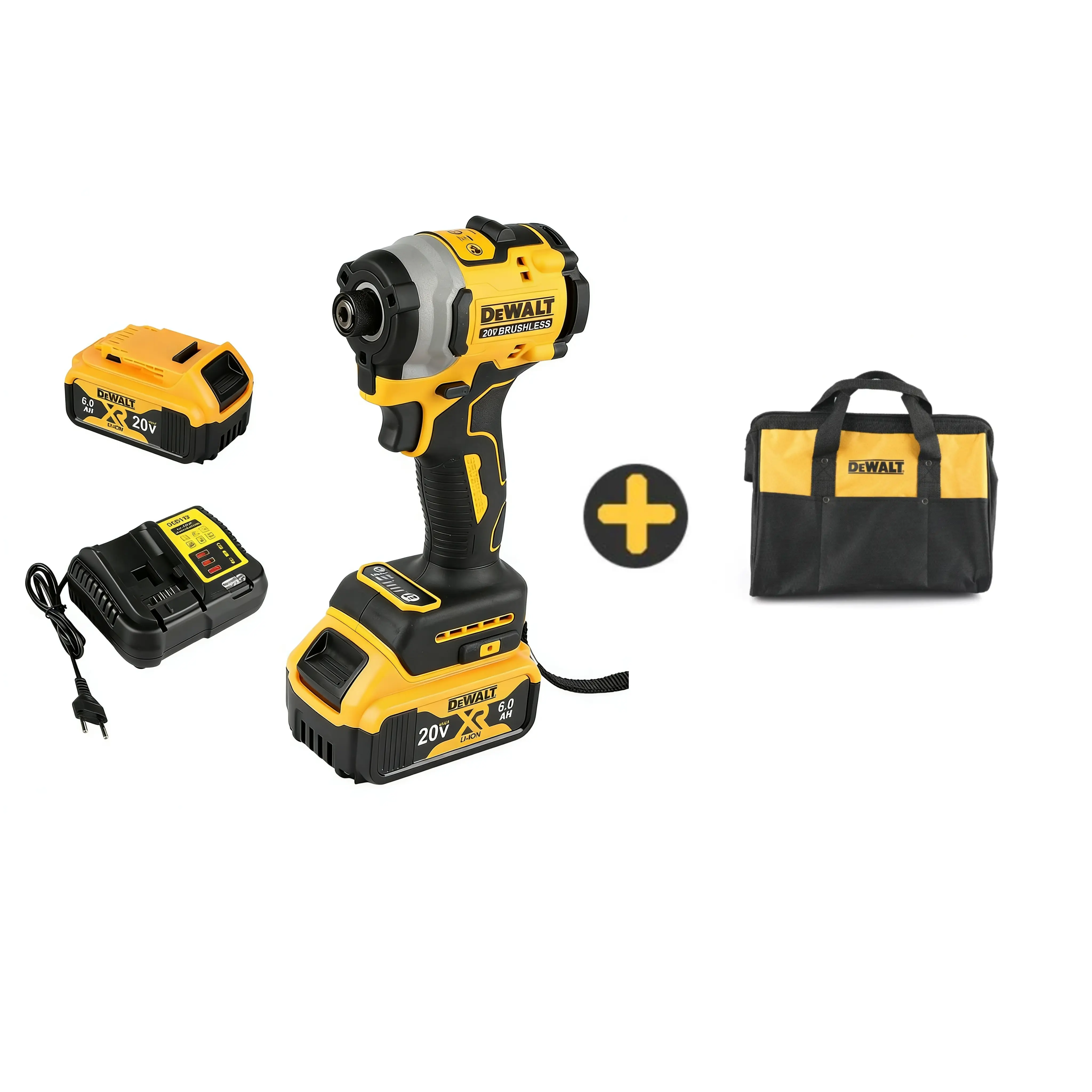 Dewalt DCF850 20V Brushless Motor Cordless Drill - High Torque Impact Device with Lithium Batteries, 205Nm Torque, 3250rpm Speed, Portable EDC Screwdriver for DIY Maintenance (Tools & Hardware, Hand Tools Accessory)