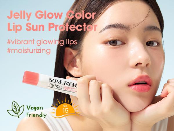 [SOME BY MI] V10 Hyal Lip Sunscreen Balm Duo SPF 15 - Tinted Lip Balm for Dry & Sensitive Lips - SPF Lip Balm - Jelly Glow Color Lip Butter Balm