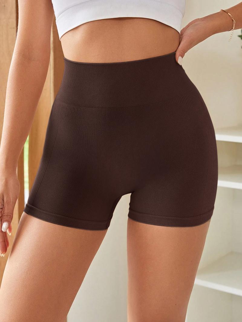 4-Pieces High Waist Tummy Control Side-Ribbed Butt-Lifting Seamless Shorts