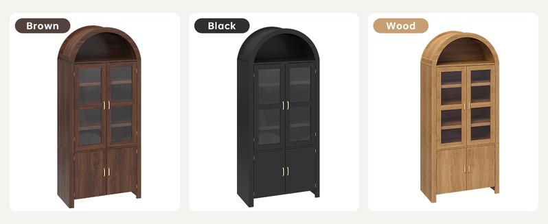Oneinmil 71" Tall Arched Kitchen Pantry Modern Farmhouse Wood Storage Cabinets Versatile Cupboard for Dining Room & Kitchen