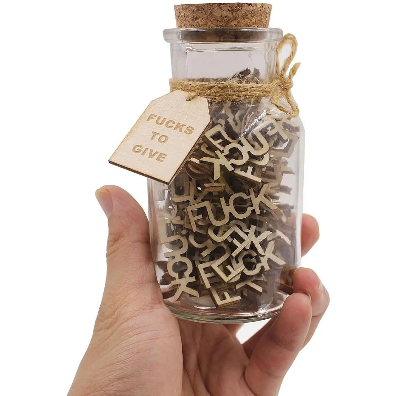 Jar of Wooden Cutout Letters, Gift item ,  Woody Multicolor Easter Basket Stuffers Girlfriend，Bad Mood Vent Spoof Birthday Day,Holiday, Thanksgiving Christmas Gifts to Friend,gag Funny Gift