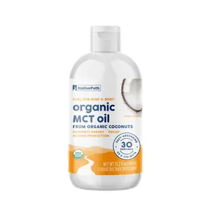 NativePath MCT Oil Liquid - Premium Organic C8 C10 from Coconuts - Caprylic Acid for Keto Coffee - Paleo Vegan Flavorless Non-GMO - 30 Servings