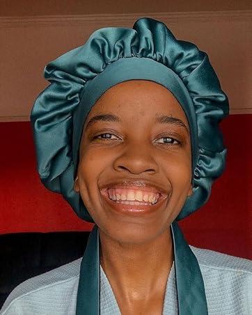 Satin Bonnet Bonnet for Sleeping Sleep Cap Double Layer Hair Bonnet with Elastic Tie Band for Curly Hair Night Cap