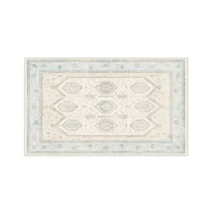 Ruggable 3'x5' Washable Bridgerton Crown Affair Opal Area Rug Ivory/Blue