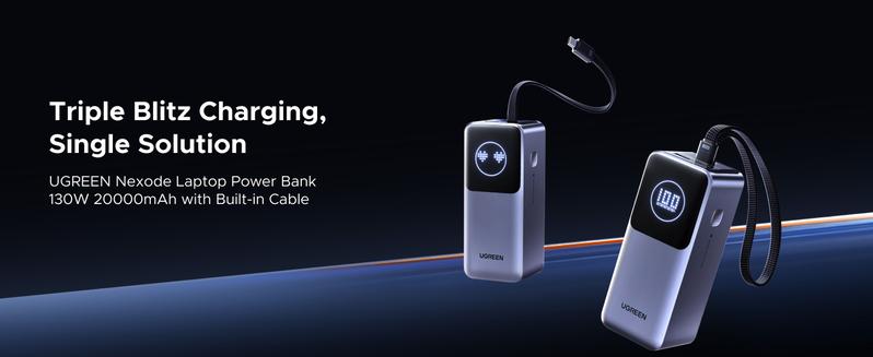 [LIVE ONLY]UGREEN Nexode Power Bank 20000mAh 165W with Built-in Retractable USB C Cable Laptop Travel Portable Charger, 100W Input, Fast Charging for MacBook Pro/Air/iPhone 17 16/iPad Pro/Galaxy S25 Ultra/Dell/HP and More,TIKTOKHOLIDAYHAUL