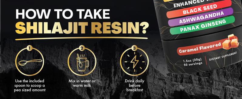 Zoyava Shilajit Resin: Pure Himalayan All-in-One Supplement with Extra Strength Ingredients - Caramel Flavored