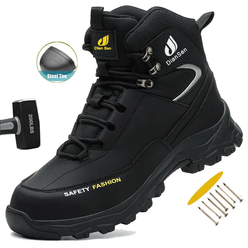 New Safety Boots Men Work Indestructible Shoes Sneakers Steel Toe Protective Boots Anti-smash Anti-puncture Work Safety Shoes Work as hiking Waterproof boots Construction Work Shoes