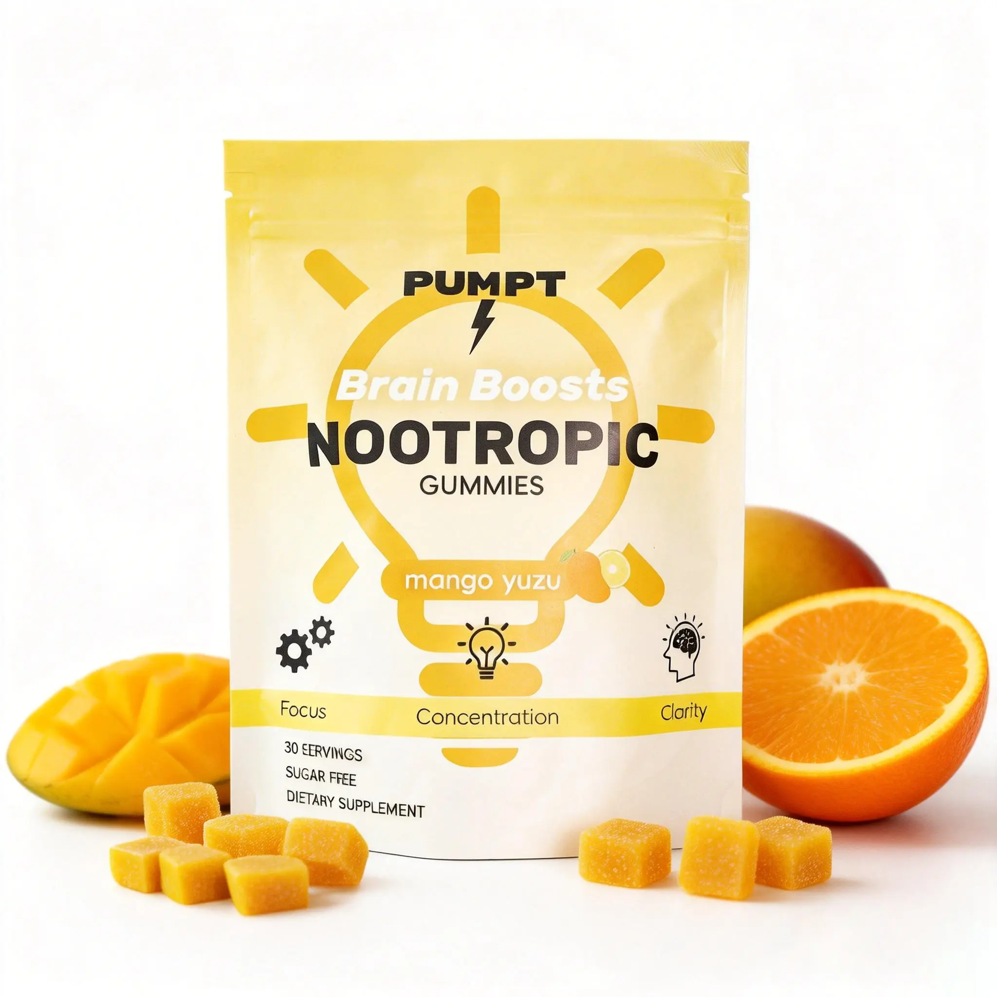 Brain Boost Nootropic Gummies 90 Count – Supports Focus, Mental Clarity & Cognitive Performance – Daily Brain Support for Men & Women
