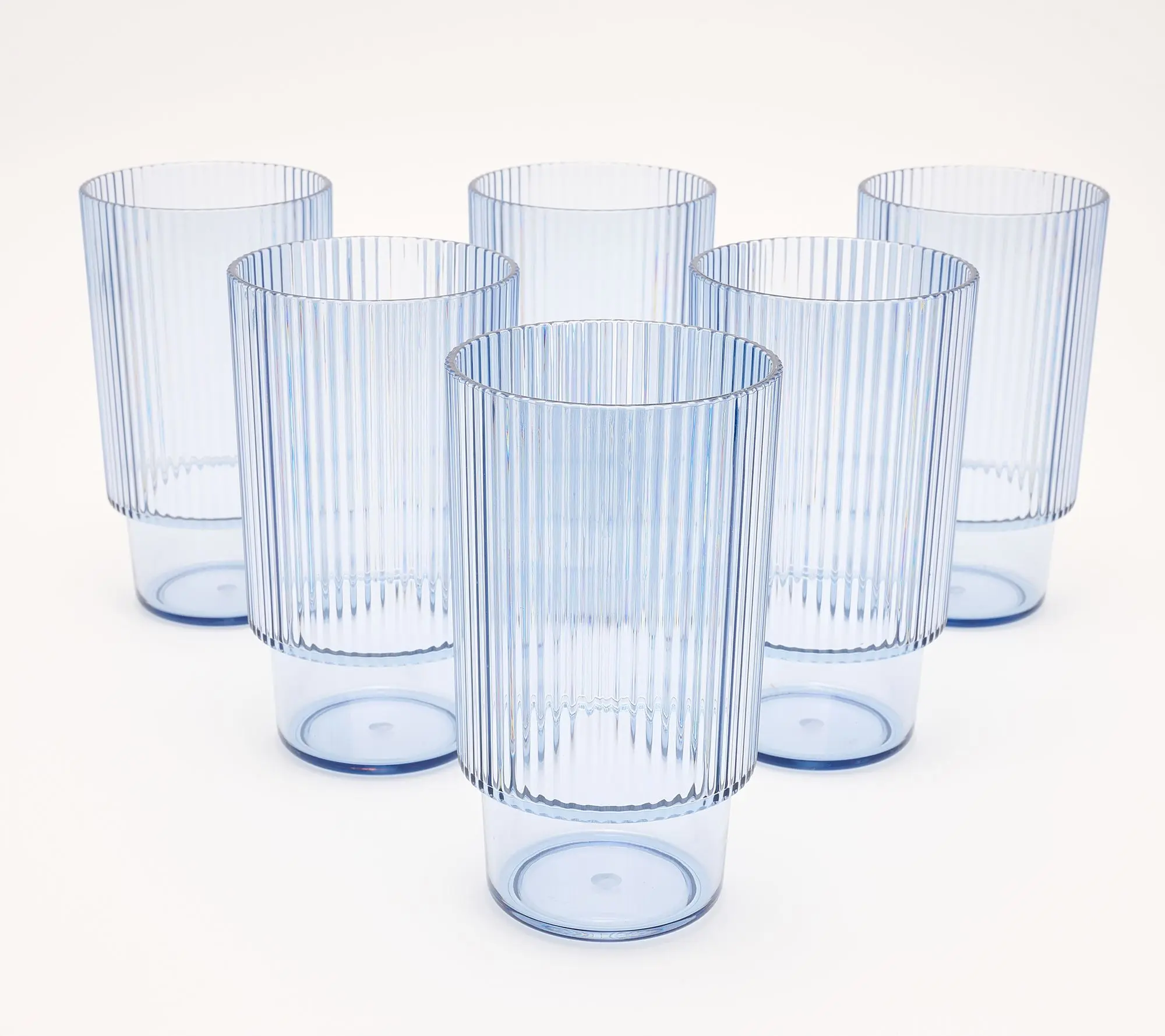 Home Reflections Set of 6 Tritan Fluted High Wall Cups