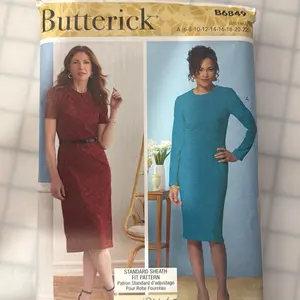 Butterick B6849 Standard Sheath Fit Pattern for Women Sizes 6-22 Sewing Pattern