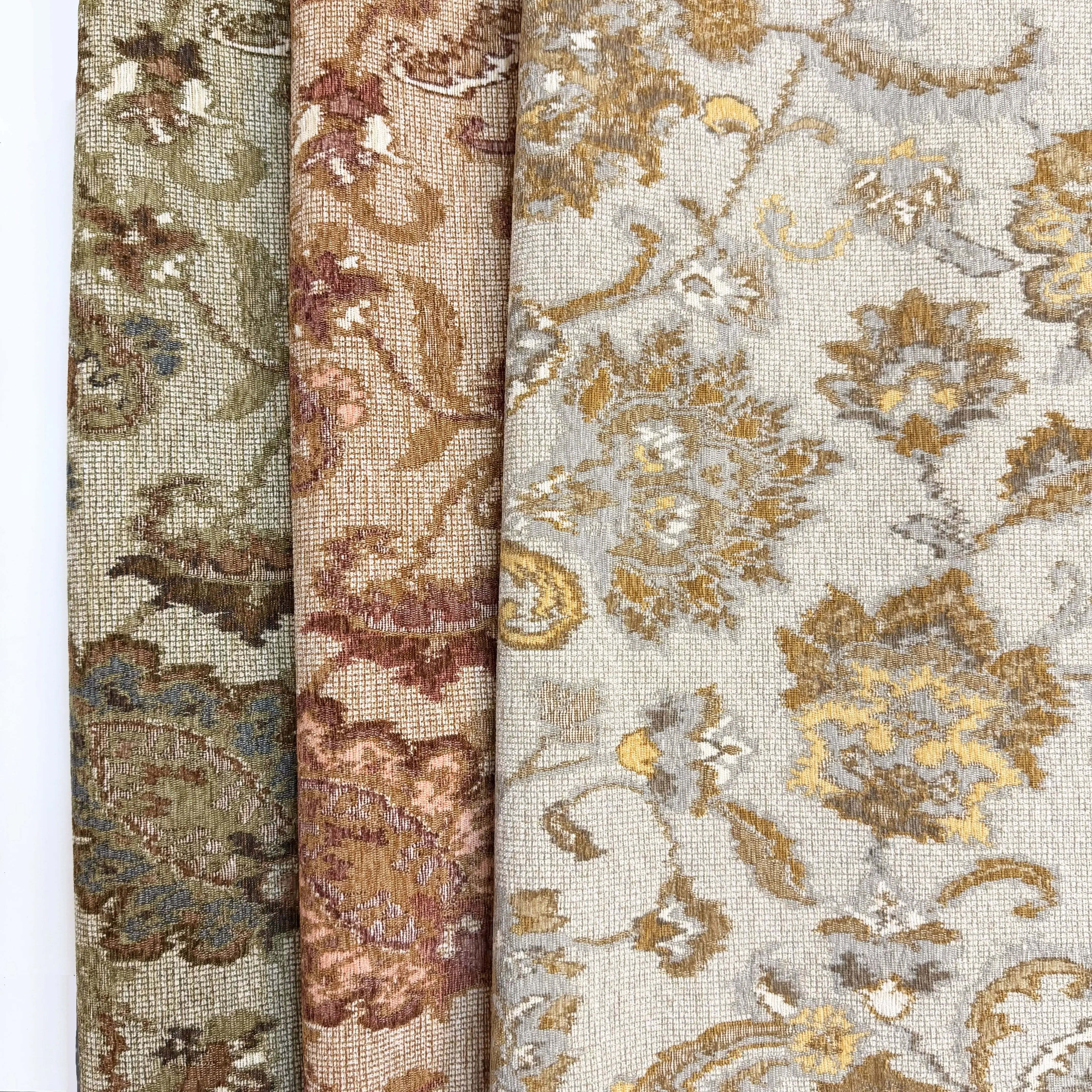 FIRENZE - VINTAGE CHENILLE JACQUARD UPHOLSTERY FABRIC BY THE YARD