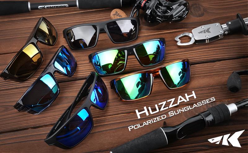 KastKing Huzzah Polarized Sport Sunglasses for Men & Women - Blue Smoke Lenses, UV Protection, Impact Resistant, Oleophobic Coating, Grilamid Frames