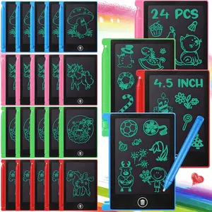 24pcs 4.5inch LCD Writing Board, Education Doodle Board Screen Drawing Pad Erasable Painting Pads Birthday Gifts Valentine's Day Stationery Easter Gifts for the Start of School Season