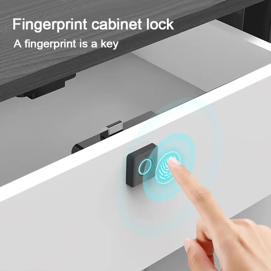 Smart Biometric Fingerprint Drawer Lock, Secure & Convenient Access Control, Ideal for Cabinets & Drawers, Enhance Your Storage Organization, Cabinet Locks, Automatic Fingerprint Lock