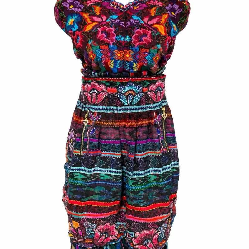 Women's Handmade Guatemalan Traditional Casual Dress - Embroidered Ethnic Wear with Cultural Significance, Standout Ethnic Look for Festivals, Casual Elegant Outfit, Handcrafted Cloth, Embroidered Guatemalan Traditional Casual Dresses