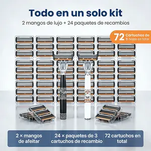 This classic men's razor features 72 ultra-sharp and durable blades, and its advanced design ensures a safe and smooth shaving experience.  It comes with two non-slip handles, making it an ideal gift for holidays and Valentine's Day.