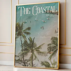 Retro Coastal Beach Magazine Art Print: Summer Décor