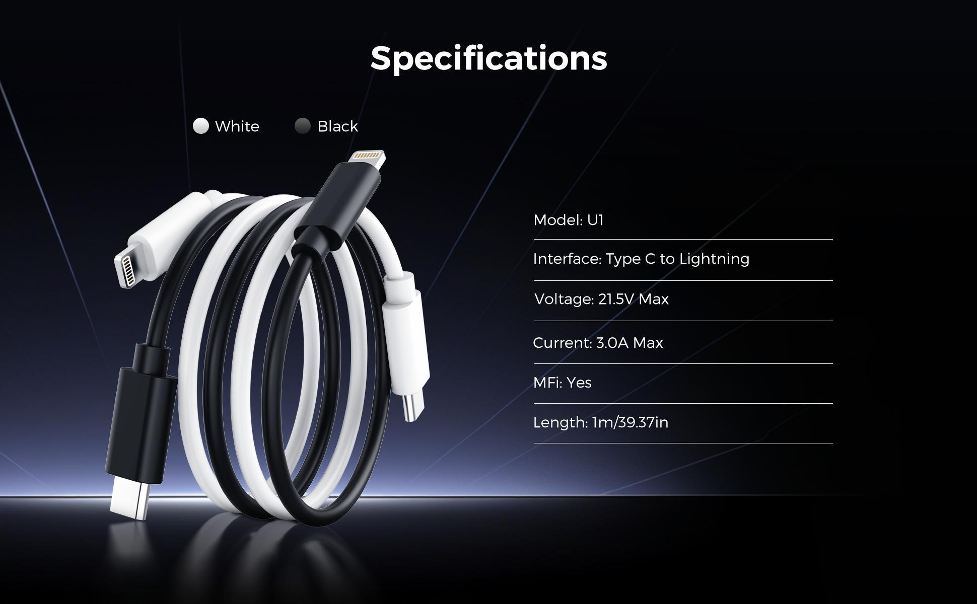 【U1-U4】MIRO Data Cables – Fast Charging for Apple & Type-C Devices, MFi & Smart Chip Protection, Durable & Reliable, Perfect for Home, Office & Travel, Convenient & Handy, Thoughtful Gift for Students, Professionals & Holidays