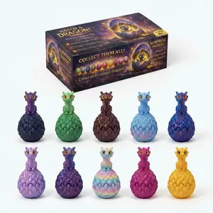 Easter Dragon Eggs, 3D-Printed Dragon Egg Set,10 Pack Pre-Filled, Mini Dragon Toy Inside, 1.77", Egg Hunt, Goodie Bag Fillers, Party Favors, Classroom Rewards (Ages 6-8)