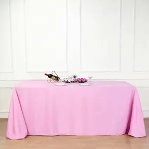 Polyester Rectangle Tablecloth 90"x132" Pink with Seamless Finish