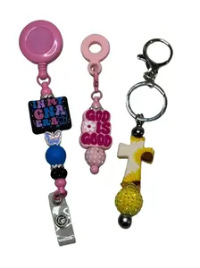 Beaded Keychain/Cup Charm/Badge Reel
