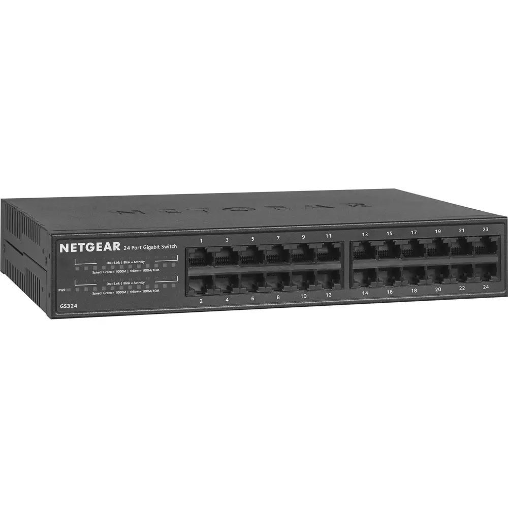 NETGEAR GS324V2 24-Port Gigabit Unmanaged Switch - Black