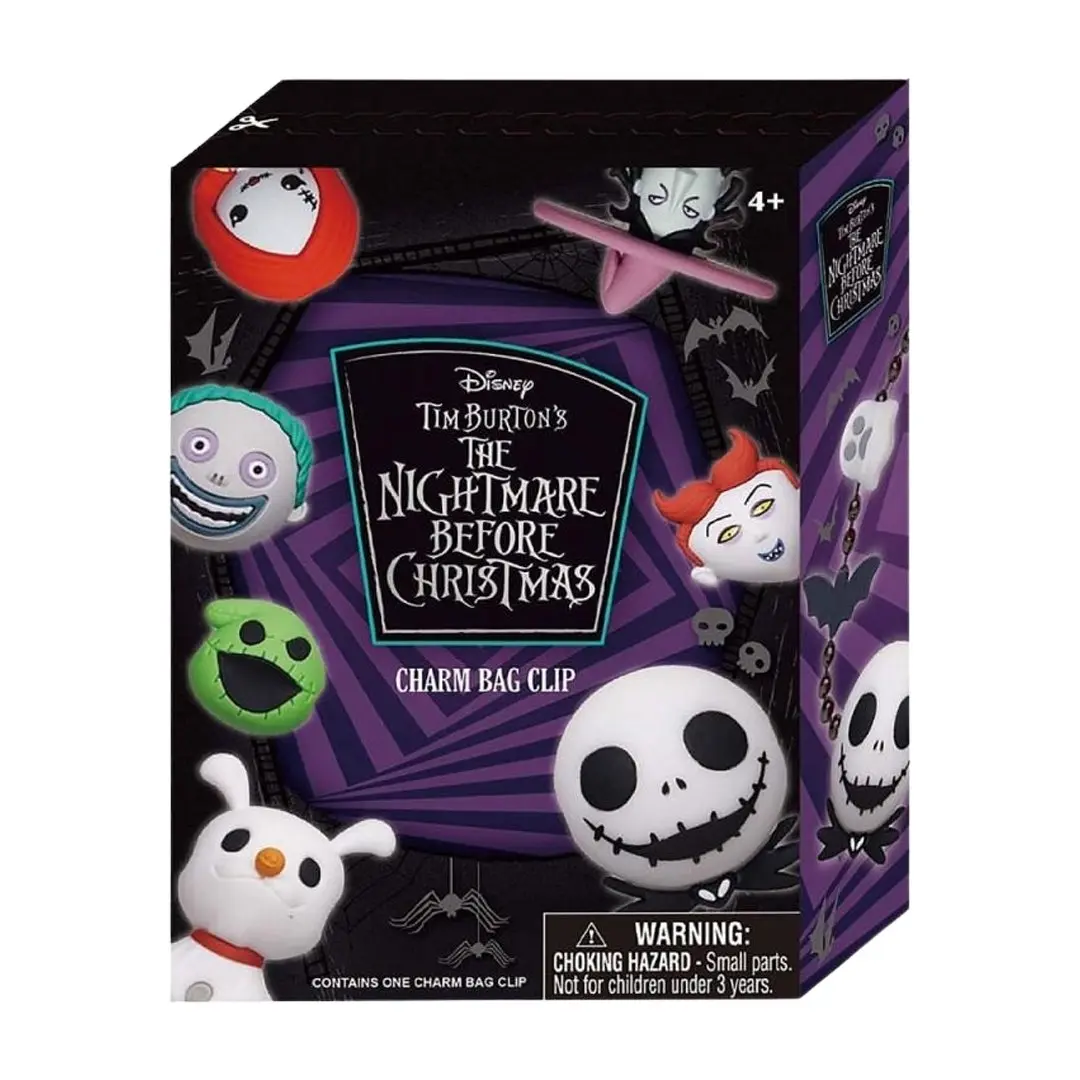 3D Foam Bag Charm & Clip, Nightmare Before Christmas Inspired Collectible Keychain in a Blind Pack with Rare Chase Figures, Charm Bag Clip, Collectibles, Special Rare Chase Figures, 3D Keychain Charms & Twillies