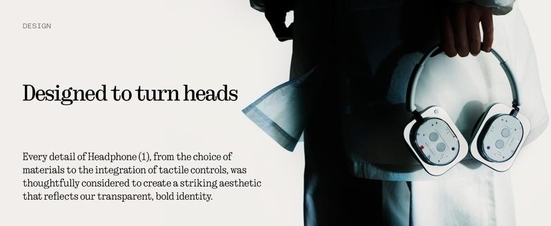 Nothing Headphone (1) Hybrid Active Noise Cancelling Headphones, Wireless Over Ear Headphones with 6 MICS, Personalized Spatial Audio, Tuning by KEF, Up to 80 Hours Playtime, Bluetooth Headset White