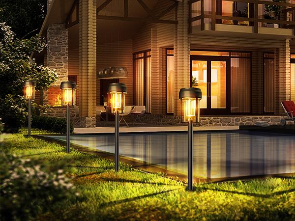 Nupostai Upgrade Solar Pathway Lights, Brighter Outdoor Garden Lights with Larger Solar Panel, Auto ON/OFF, 3000K Waterproof Outdoor Lights for Patio, Yard, Backyard, Landscape, Path, Walkway, Driveway, Sidewalk, Lawn, Halloween, Christmas Decoration