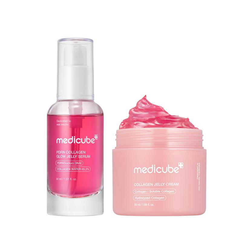 [NEW] [medicube] PDRN Pink Collagen Glow Jelly Serum | Lightweight Water-Jelly For Plump & Supple Skin | Radiance & Elasticity Care with PDRN, Collagen, Niacinamide | Korean Skin Care 1.01 fl.oz