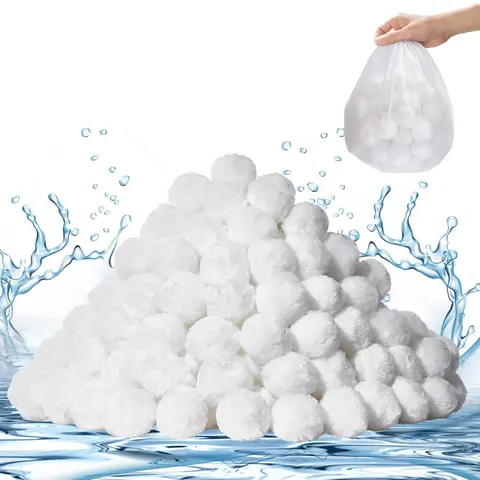 VEVOR Pool Filter Balls for Sand Filter, 3.5 lbs, Filter Balls Replace Pool Filter Sand, Reusable Polyester Fiber Filter Media Balls with Wash Bag, for Swimming Pool Above Ground Pool Aquarium Tank#SohoChic