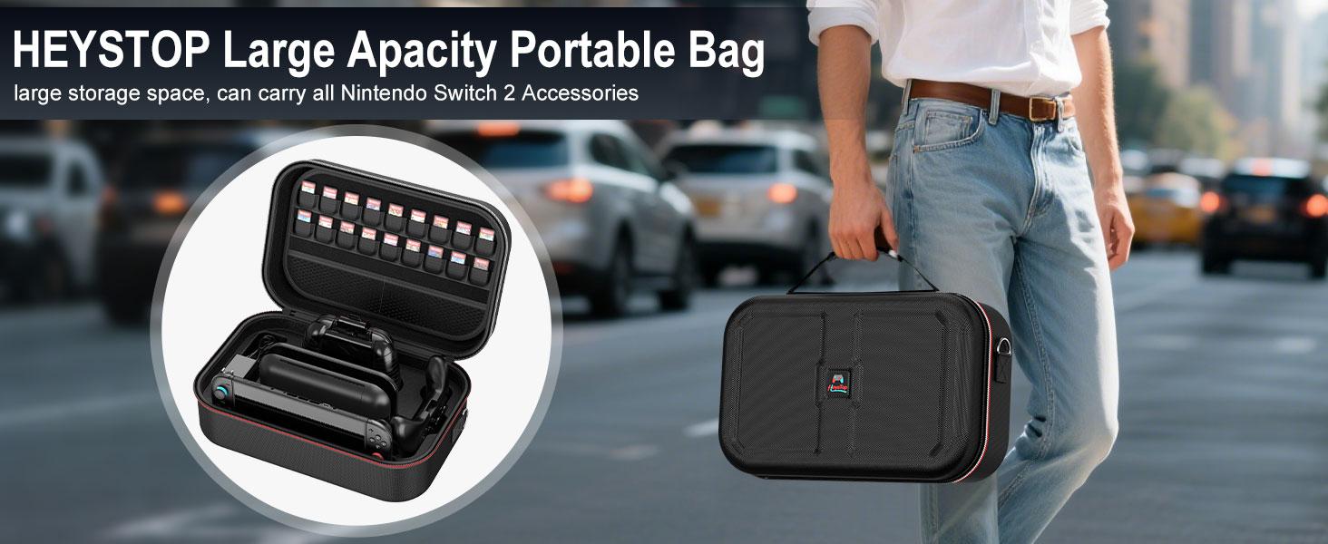 Nintendo Switch 2 Accessories Bundle - Dockable Case, Tempered Film, Racing Wheels & Joycon Grip|Black Friday Hot Pick