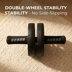 Dual Wheel Ab Roller with Knee Pad – Home Fitness Equipment Abdominal Core Trainer for Home Workout Portable Stabilizing