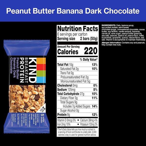 Breakfast Protein Bars, Peanut Butter Banana Dark Chocolate, Healthy Snacks, Gluten Free, 8g Protein, 30 Count
