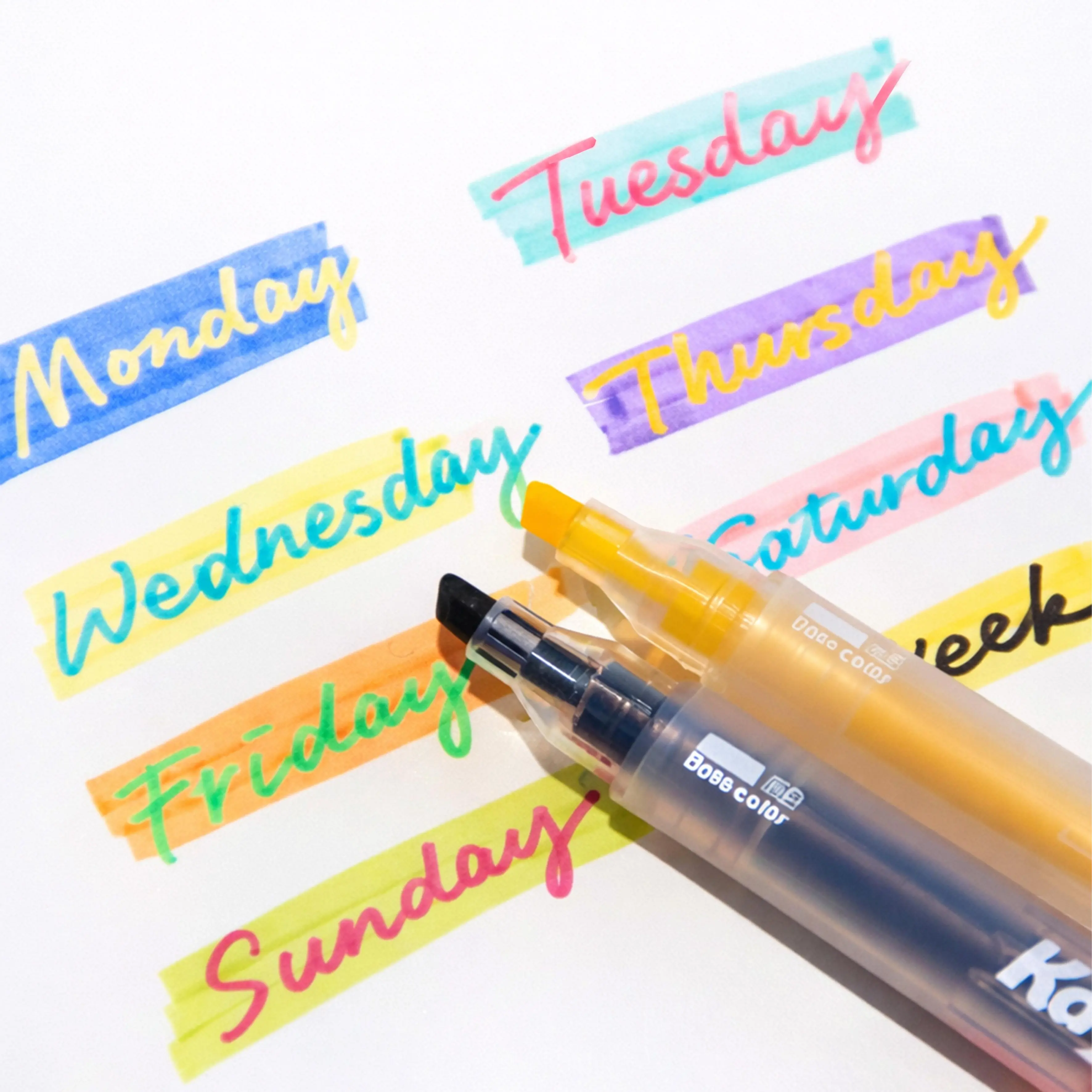 Kasimir Dual-Tip Highlighters - Eco-Friendly Office Stationery, No Bleed, Chisel & Fine Ends, Blend & Overlay, 12 Eye-Popping Hues Colorful Highlighter Marker for Back to School Haul, Bullet Journaling Magic Markers