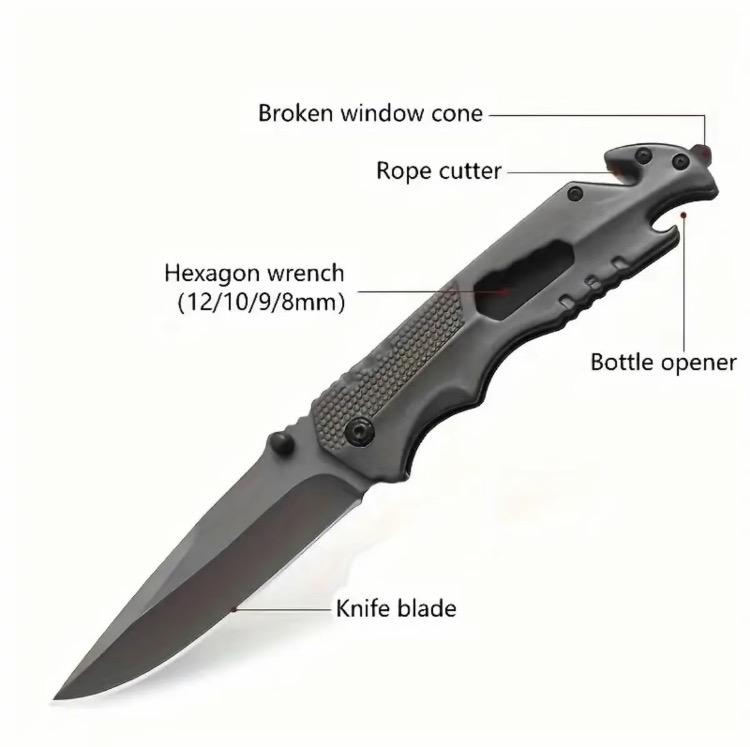 Christmas gift | Stainless Steel Multi-Function Folding Knife High Hardness Sharp Portable Fruit Knife Durable for Outdoor Camping and Tactical Use,OutdoorFun,Halloween Gift