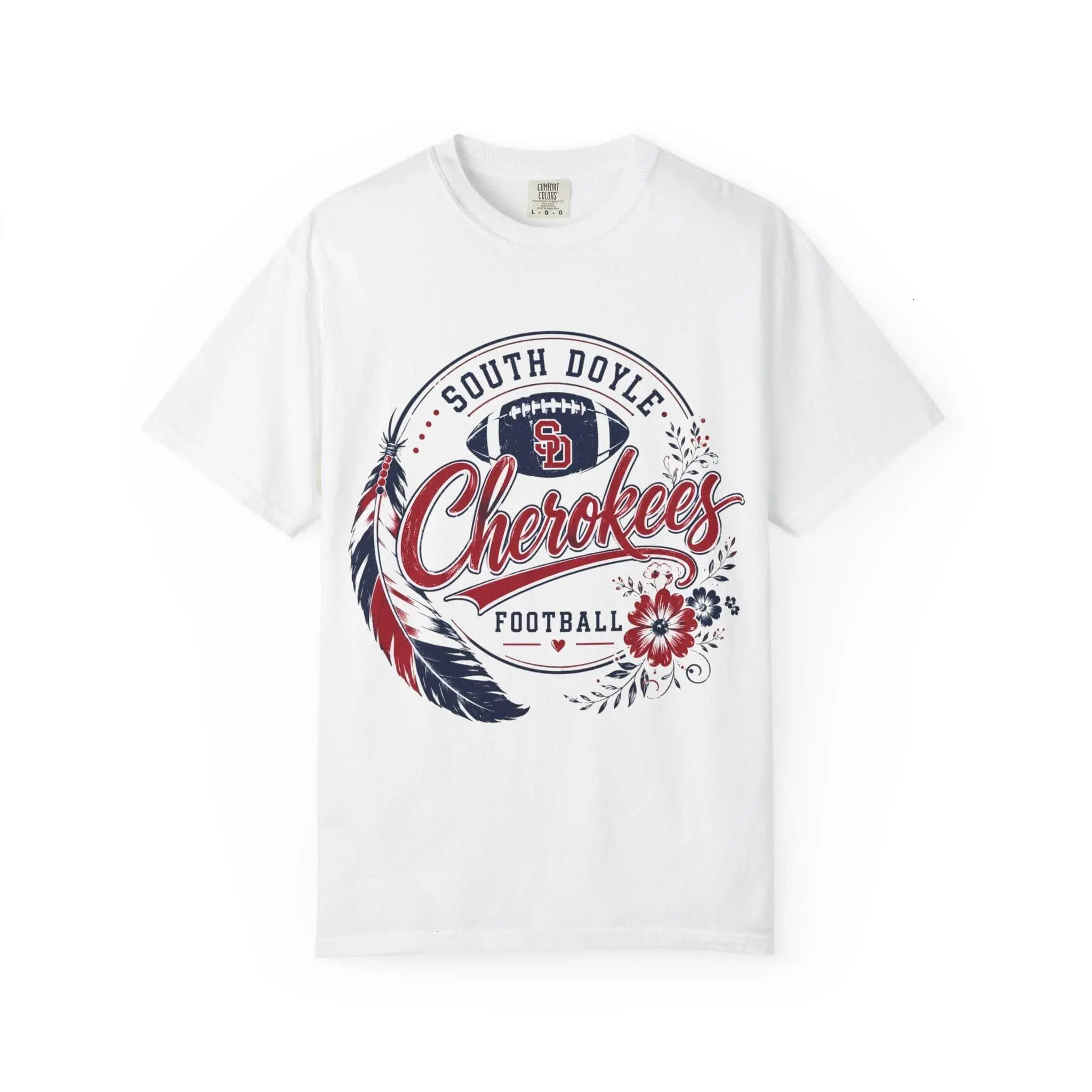 Cherokees Football Logo T-shirt | South Doyle Native Feather Design