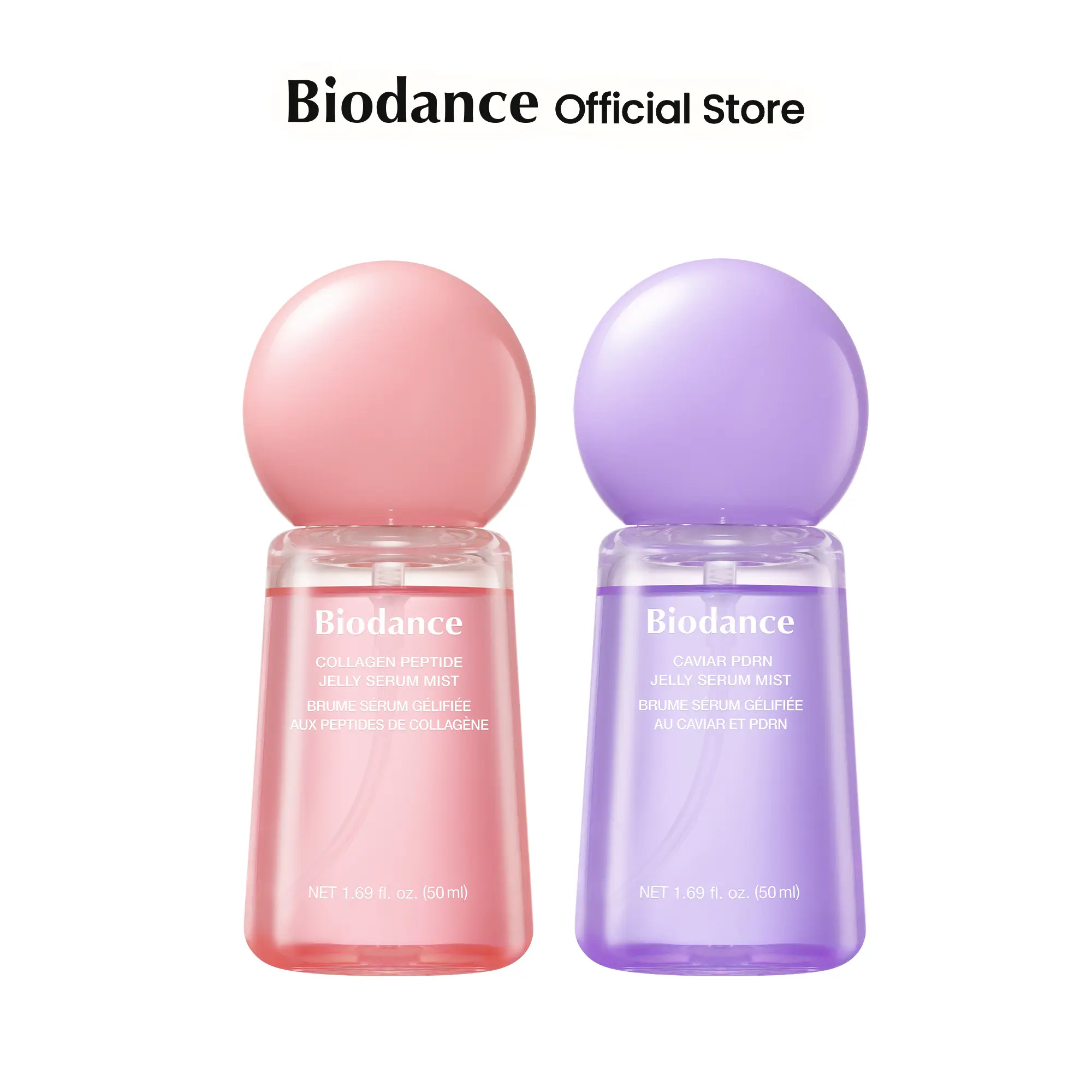 [Biodance Official] Collagen Peptides & Caviar PDRN Jelly Serum Mist Duo | Hydrogel Mist Bundle, Hydrating Face Mist, Plumping, Rejuvenating, Anti-Aging Face Spray, Sprayable Hydrogel, Travel Essentials & Self Care Gifts for Women, Korean Skin Care