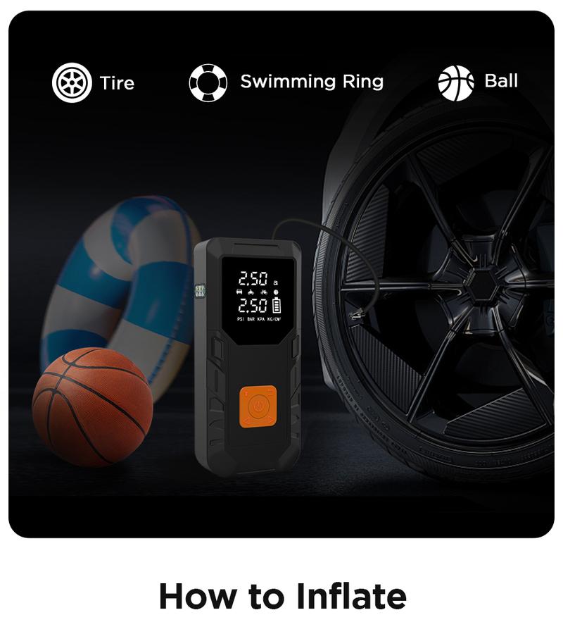 Junsun 500A Car Jump Starter 8000mAh Power Bank Portable Air Compressor 12V Starting Device for Car Battery Emergency Starter