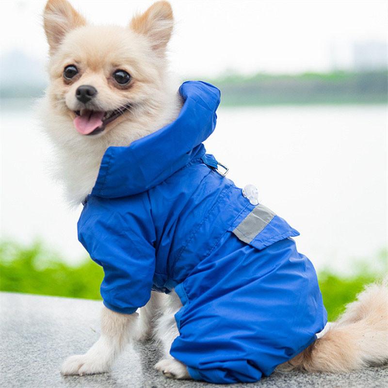 Wardrobe (Raincoat) - Pet Dog Raincoat Outdoor Puppy Pet Rainwear Reflective Hooded Waterproof Jacket Clothes for Dogs Cats Apparel Clothes Supplies pet coat Slicker
