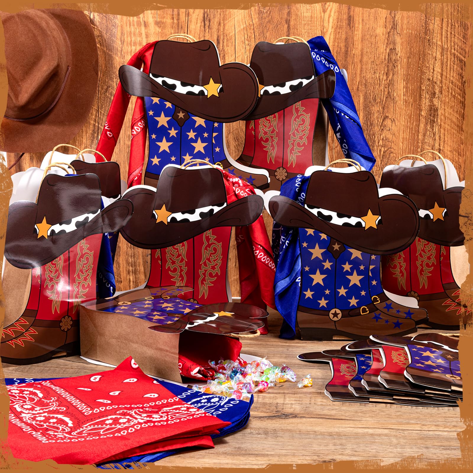 16/32 Pcs Cowboy Party Gift Bags Cowgirl Boots Gift Paper Bags with Handle paisley bandanas Western Theme Party Decorations for Summer Birthday Wedding girls' night Last Rodeo Party bridal showers Supplie 16/32 Pcs Cowboy Party Gift Bags Cowgirl Boots Gift Paper Bags with Handle paisley bandanas Western Theme Party Decorations for Summer Birthday Wedding girls' night Last Rodeo Party bridal showers Supplie