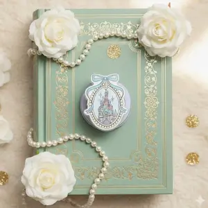 Princesscore Castle Phone Holder - Blue Bow Aesthetic Phone Grip - Vintage Fairy Tale Stand - Royal Core Tech Accessory - Expanding Grip for iPhone and Kindle Paperwhite