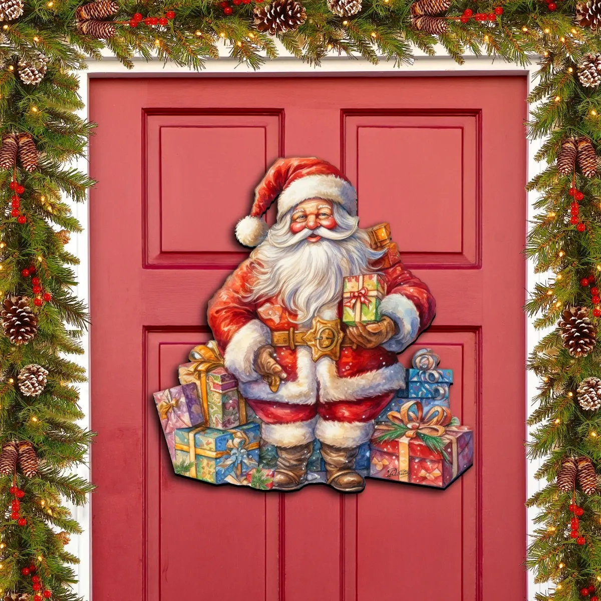 Designocracy 8611081H 24 x 18 in. The Joy of Giving Holiday Christmas Door Decor
