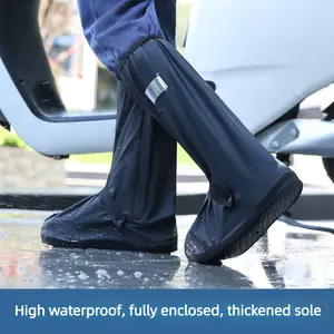 Men’s Waterproof Outdoor Rain Boot Covers, High/Long Shaft, Thickened Wear-Resistant Design for Cycling, Heavy Rain Protection