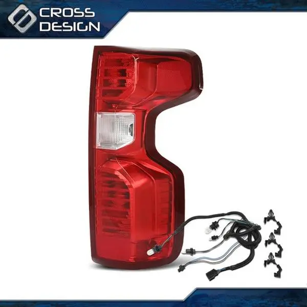 CROSSDESIGN LED Brake Tail Light - Right Passenger Side Single Lamp, Durable Easy-Install Factory Direct Chevy Silverado 1500 Accessories with LED Backlights for 19-21 Vehicle-Specific Fit Car Lighting Upgrade